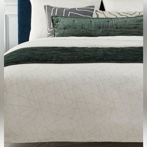 Luxury Hotel SAVINO Queen Duvet & 2 pillow cotton poly Cream neutral NWT